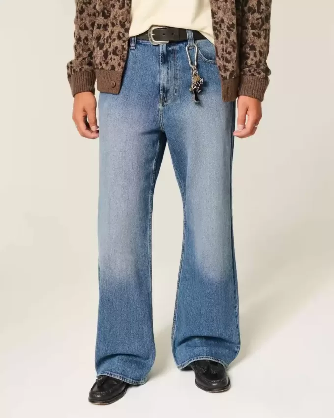 Medium Wash Baggy Bootcut Jeans Medium Wash Baggy Bootcut Jeans