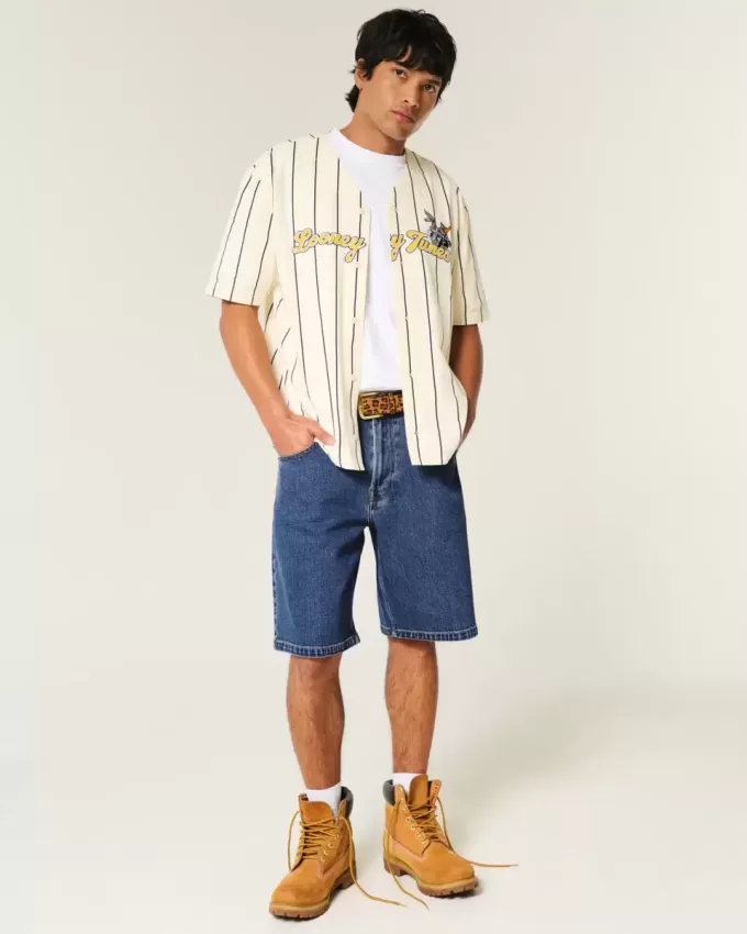 Medium Wash Baggy jeansshorts