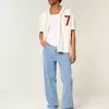Medium Wash Broderade Baggy Jeans Medium Wash Broderade Baggy Jeans