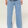 Medium Wash Broderade Baggy Jeans Medium Wash Broderade Baggy Jeans