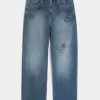 Medium Wash Doodle Baggy Jeans Medium Wash Doodle Baggy Jeans