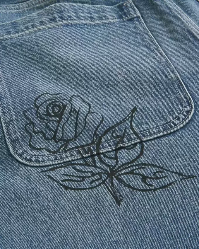 Medium Wash Doodle Baggy Jeans Medium Wash Doodle Baggy Jeans