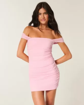 Mesh Off-the-Soulder Bodycon Klänning