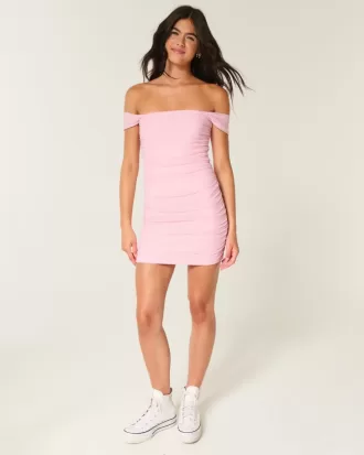 Mesh Off-the-Soulder Bodycon Klänning