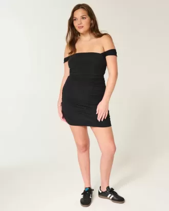 Mesh Off-the-Soulder Bodycon Klänning