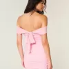Mesh Off-the-Soulder Bodycon Klänning Mesh Off-the-Soulder Bodycon Klänning