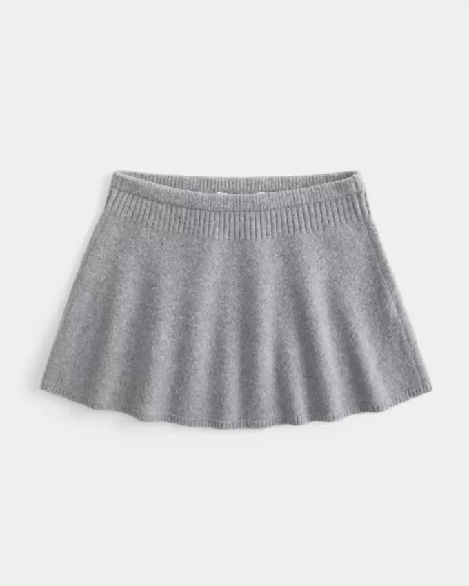 Mid-Rise Circle-Cut tröja-stickad mini kjol Mid-Rise Circle-Cut tröja-stickad mini kjol