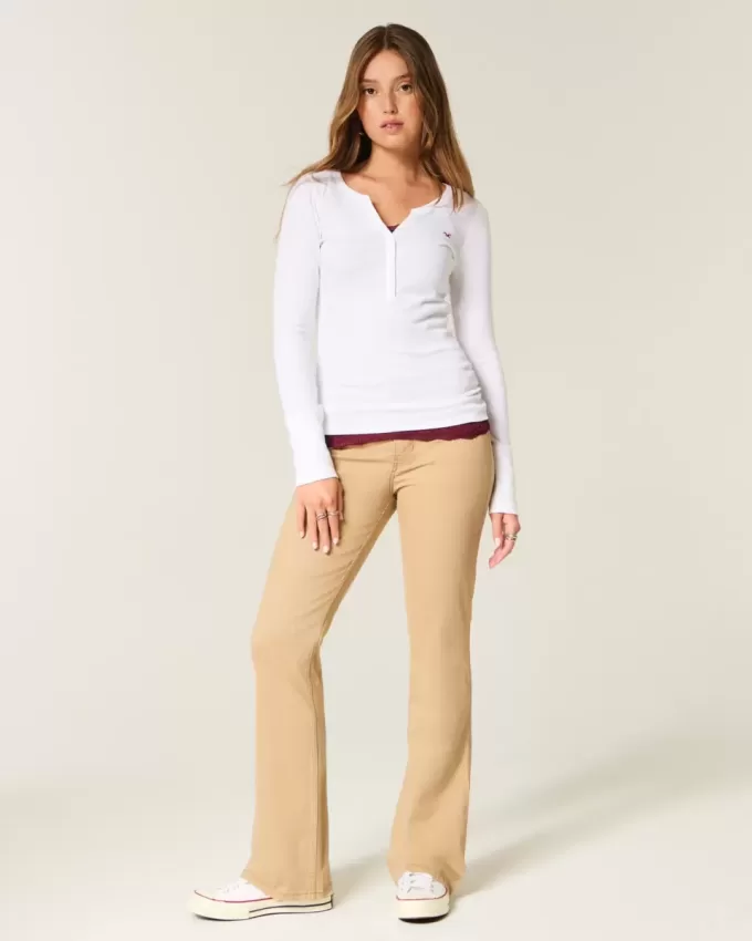 Mid-Rise Khaki Bootcut Jeans Mid-Rise Khaki Bootcut Jeans