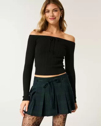 Mid-Rise Plisserat Mini Skort