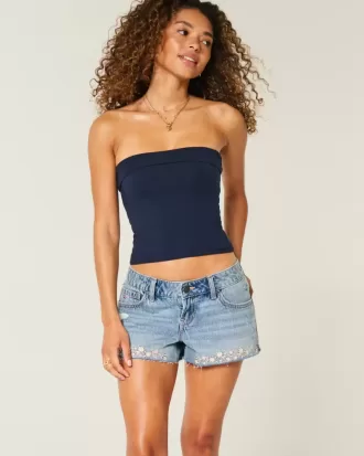 Minishorts i denim med ultralåg höjd
