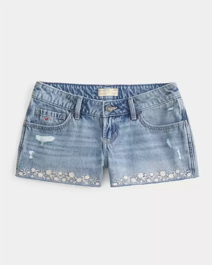 Minishorts i denim med ultralåg höjd Minishorts i denim med ultralåg höjd