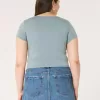 Mjuk Stretch Sömlös Tyg Fyrkantig Hals Baby Tee Mjuk Stretch Sömlös Tyg Fyrkantig Hals Baby Tee