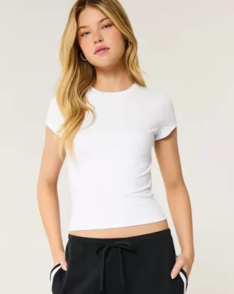 Mjukt stretchigt sömlöst tyg Crew Baby Tee