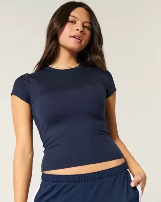 Mjukt stretchigt sömlöst tyg Crew Baby Tee