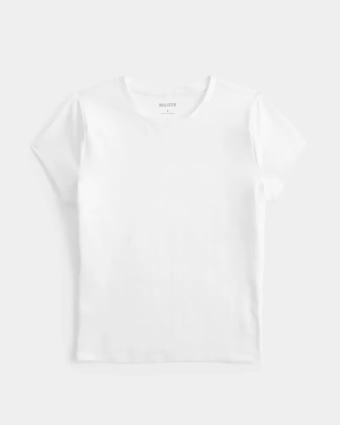 Mjukt stretchigt sömlöst tyg Crew Baby Tee Mjukt stretchigt sömlöst tyg Crew Baby Tee