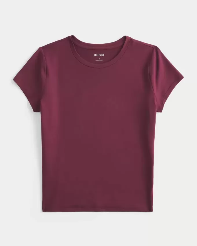 Mjukt stretchigt sömlöst tyg Crew Baby Tee Mjukt stretchigt sömlöst tyg Crew Baby Tee
