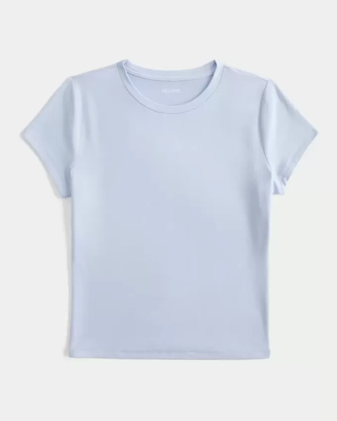 Mjukt stretchigt sömlöst tyg Crew Baby Tee Mjukt stretchigt sömlöst tyg Crew Baby Tee