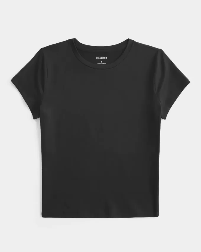 Mjukt stretchigt sömlöst tyg Crew Baby Tee Mjukt stretchigt sömlöst tyg Crew Baby Tee