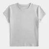 Mjukt stretchigt sömlöst tyg Longline Baby Tee Mjukt stretchigt sömlöst tyg Longline Baby Tee
