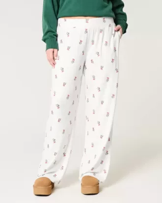 Mysiga pyjamasbyxor med vida ben