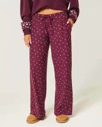 Mysiga ribbade byxor med vida ben