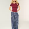 Number Graphic Baggy Flanell Byxor Number Graphic Baggy Flanell Byxor