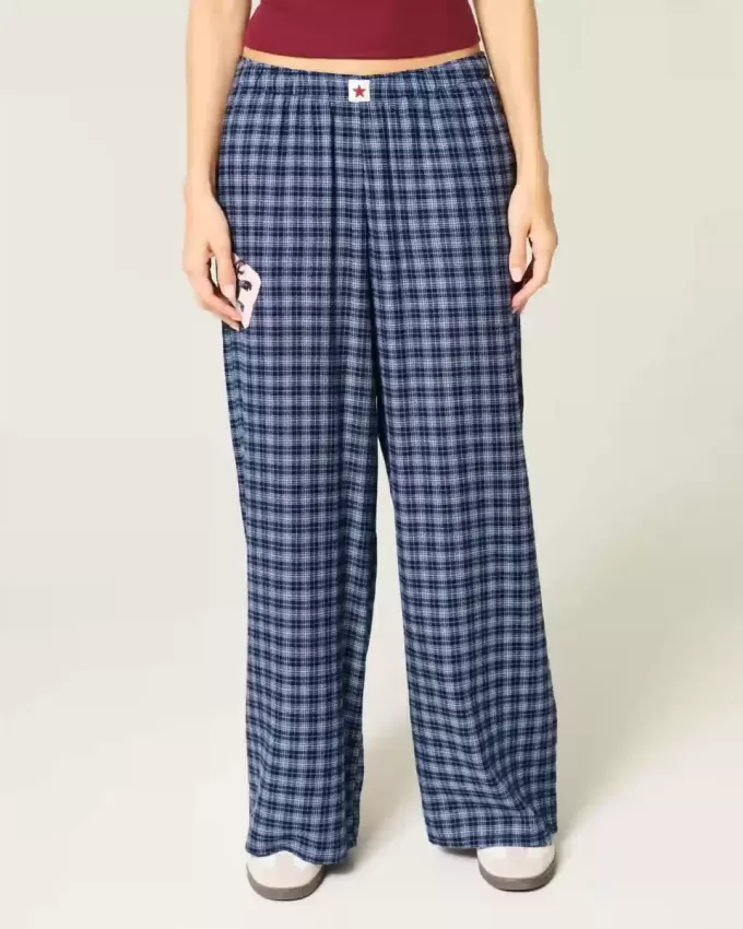 Number Graphic Baggy Flanell Byxor Number Graphic Baggy Flanell Byxor