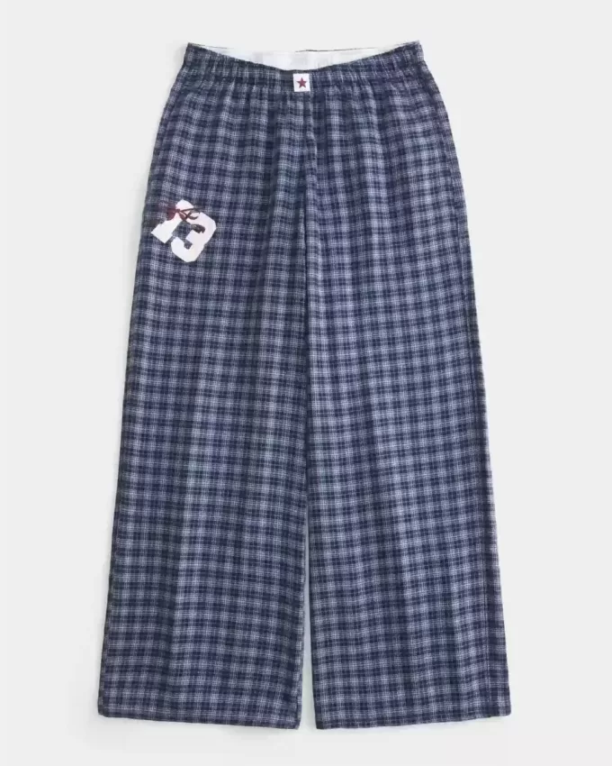 Number Graphic Baggy Flanell Byxor Number Graphic Baggy Flanell Byxor