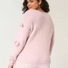 Off-the-Soulder Bow Applique Sweater Off-the-Soulder Bow Applique Sweater