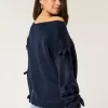 Off-the-Soulder Bow Applique Sweater Off-the-Soulder Bow Applique Sweater