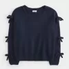 Off-the-Soulder Bow Applique Sweater Off-the-Soulder Bow Applique Sweater