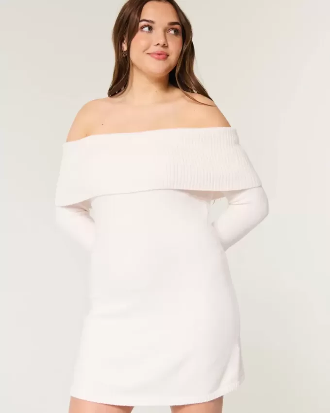 Off-the-Soulder Skater Sweater Dress Off-the-Soulder Skater Sweater Dress