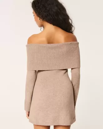 Off-the-Soulder Skater Sweater Dress