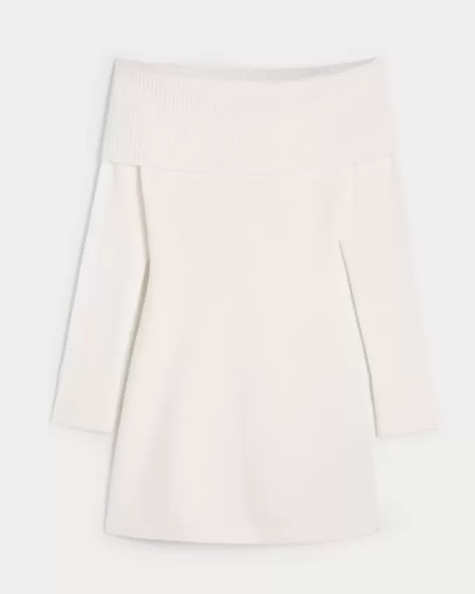 Off-the-Soulder Skater Sweater Dress Off-the-Soulder Skater Sweater Dress