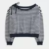 Off-the-Soulder Tie Sweatshirt Off-the-Soulder Tie Sweatshirt