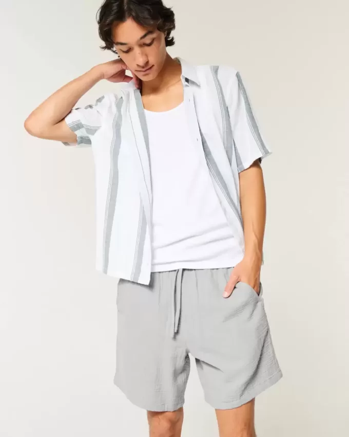 Ovan-knäet Crinkle Cotton Shorts