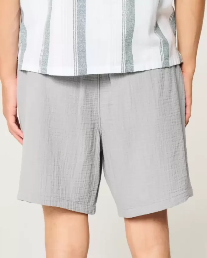 Ovan-knäet Crinkle Cotton Shorts