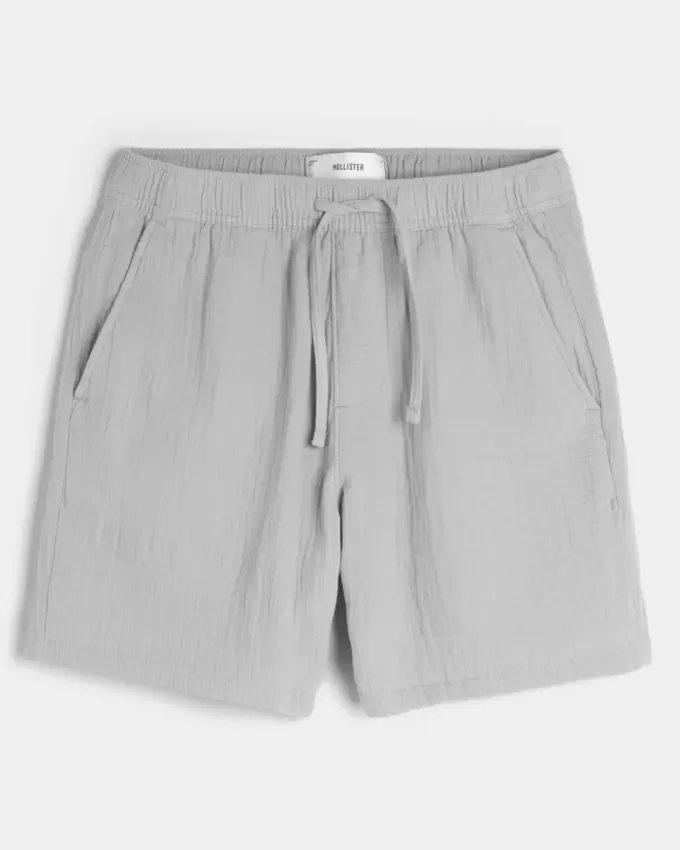 Ovan-knäet Crinkle Cotton Shorts