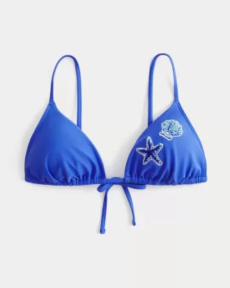 Over-the-Soulder Beaded Triangel Bikinitopp