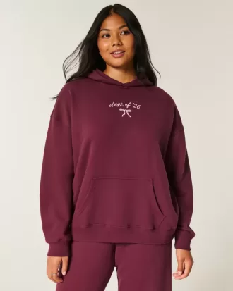 Oversized Class of ’26 grafisk hoodie