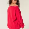 Oversized Go Team grafisk tröja med V-ringad Oversized Go Team grafisk tröja med V-ringad