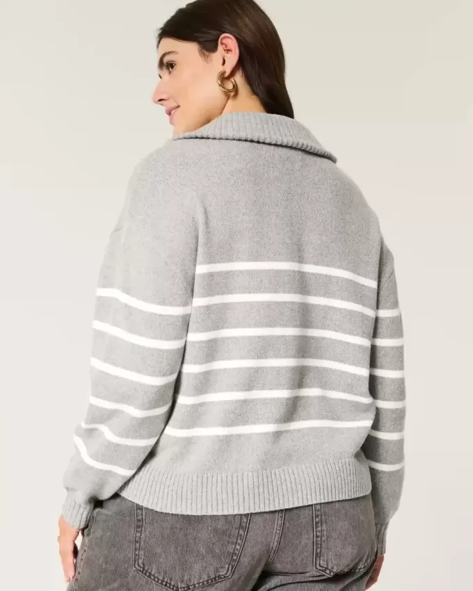 Oversized grafisk tröja med halv dragkedja Oversized grafisk tröja med halv dragkedja