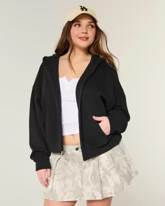 Oversized hoodie med dragkedja