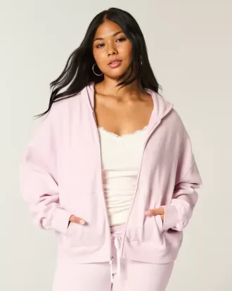 Oversized hoodie med dragkedja