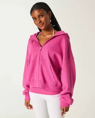 Oversized hoodie med dragkedja