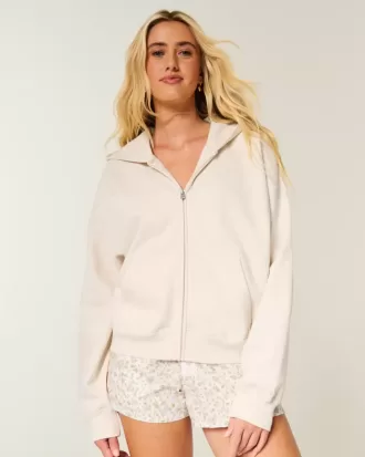 Oversized hoodie med dragkedja