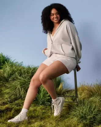Oversized hoodie med dragkedja
