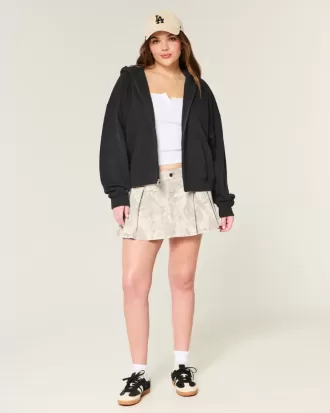 Oversized hoodie med dragkedja
