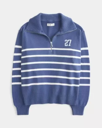 Oversized Number Graphic tröja med halv dragkedja Oversized Number Graphic tröja med halv dragkedja