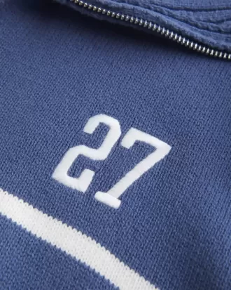 Oversized Number Graphic tröja med halv dragkedja Oversized Number Graphic tröja med halv dragkedja